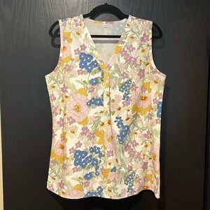 Floral Sleeveless Shirt - M